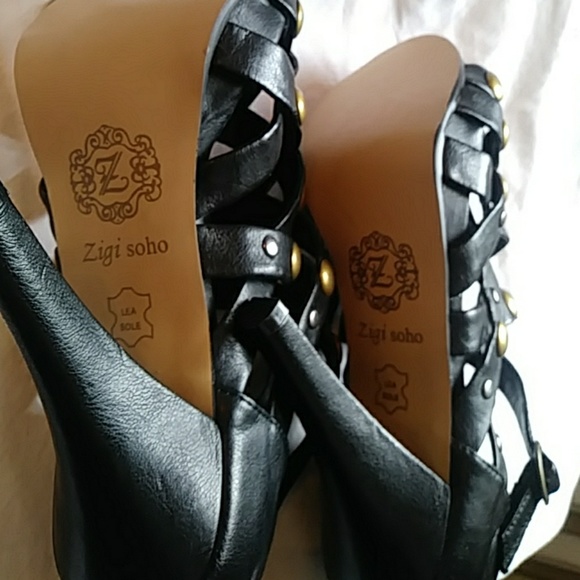 Zigi SoHo heeled leather sandals-sz 8 - Picture 5 of 6